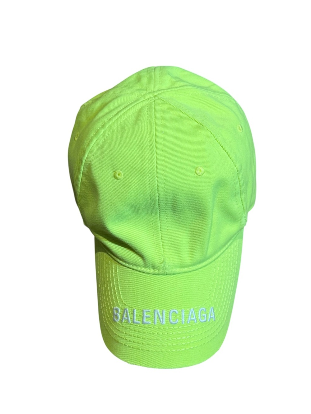 Balenciaga Neon Green Logo Baseball Cap size L